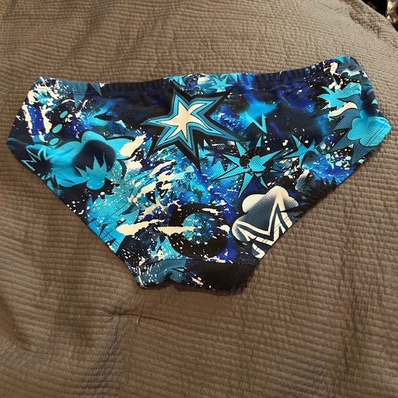 Vuthy Sim Blue Starburst Men’s Bikini Swim Brief Sz XXL - Picture 3 of 5